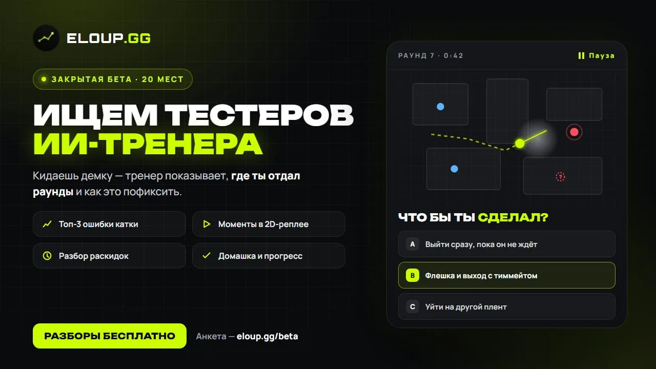 ELOUP ищет бета-тестеров ИИ-тренера.