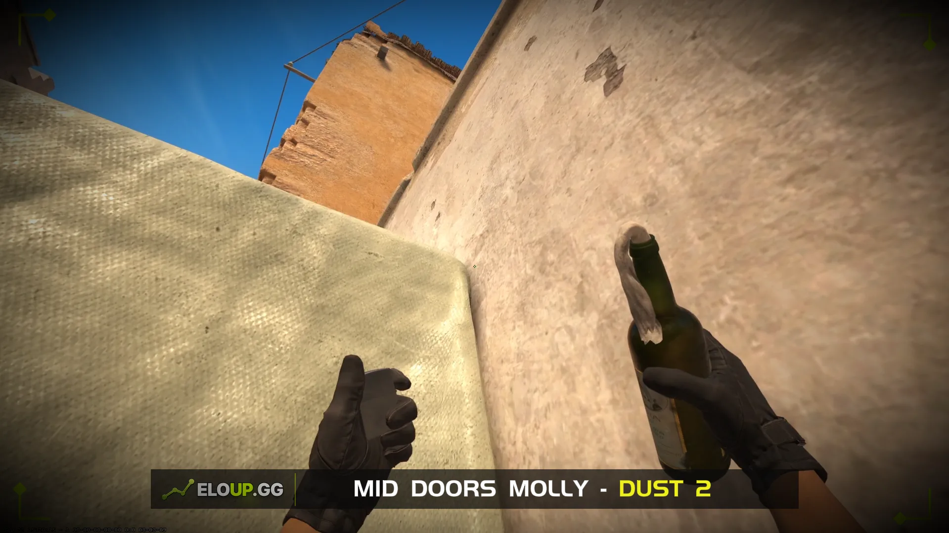 Куда целиться: ( ДАСТ 2 МОЛОТОВ В ДВЕРИ МИД (DUST 2 MID DOORS MOLLY)